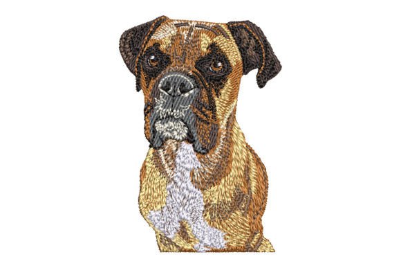 Boxer Dog: A Realistic Embroidery Design for Etsy Sellers